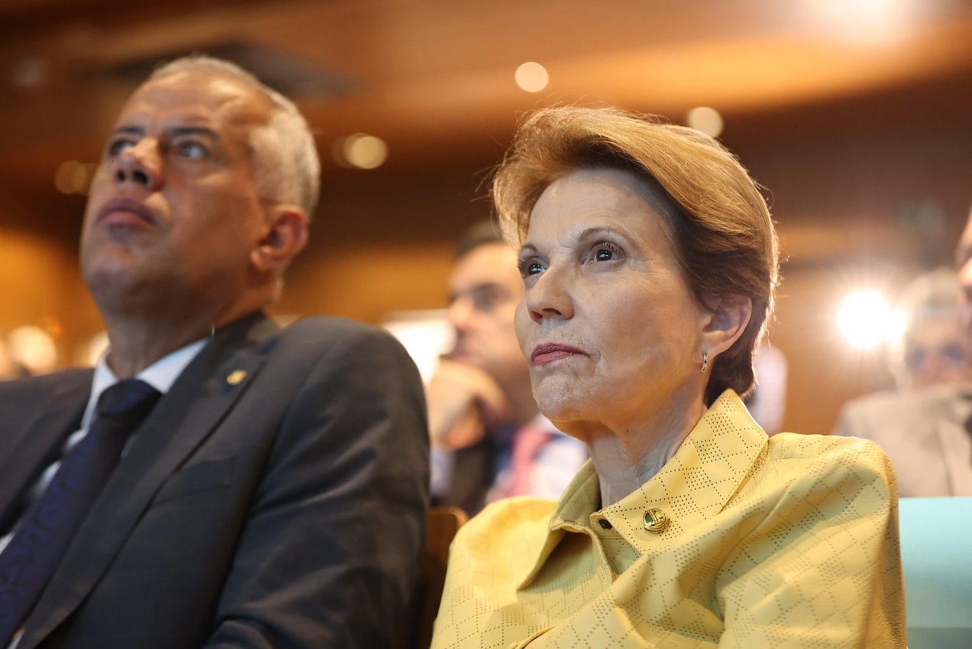A senadora Tereza Cristina acompanha os debates na plateia